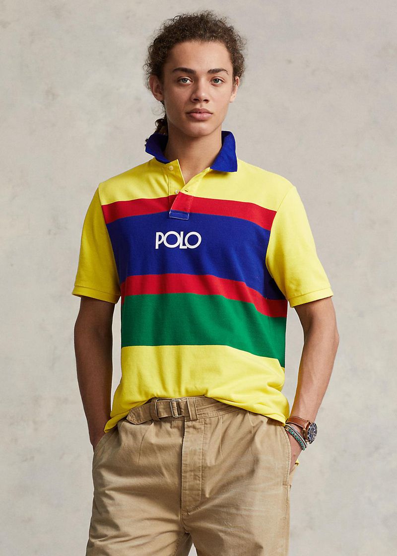 Poleras Polo Polo Ralph Lauren Hombre Classic Fit Logo Striped Mesh Chile Multicolor WVLNK-6329